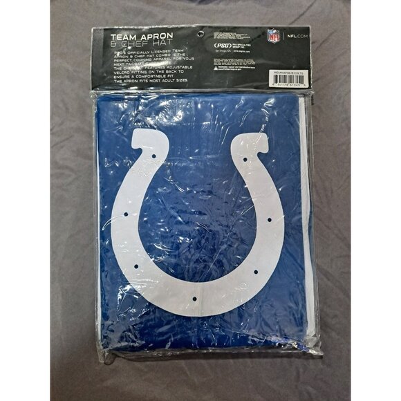New NFL Indianapolis Colts Team Apron & Chef Hat Unisex One Size Classic Stylish - Picture 1 of 4